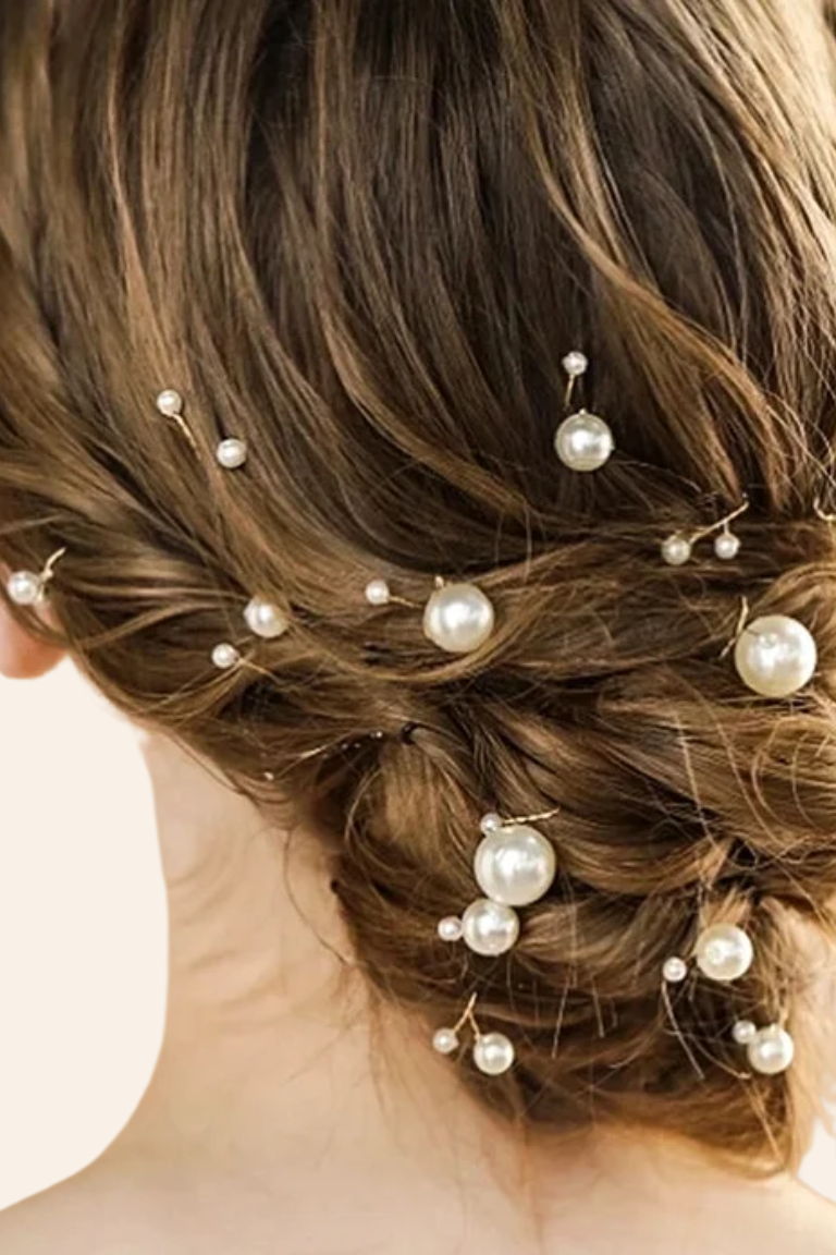 Hårnåle med perler og sten